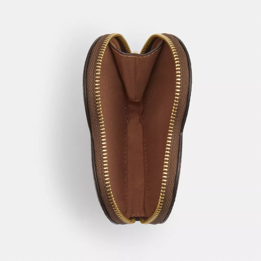 Heart Coin Case In Signature Canvas With Cherry Print