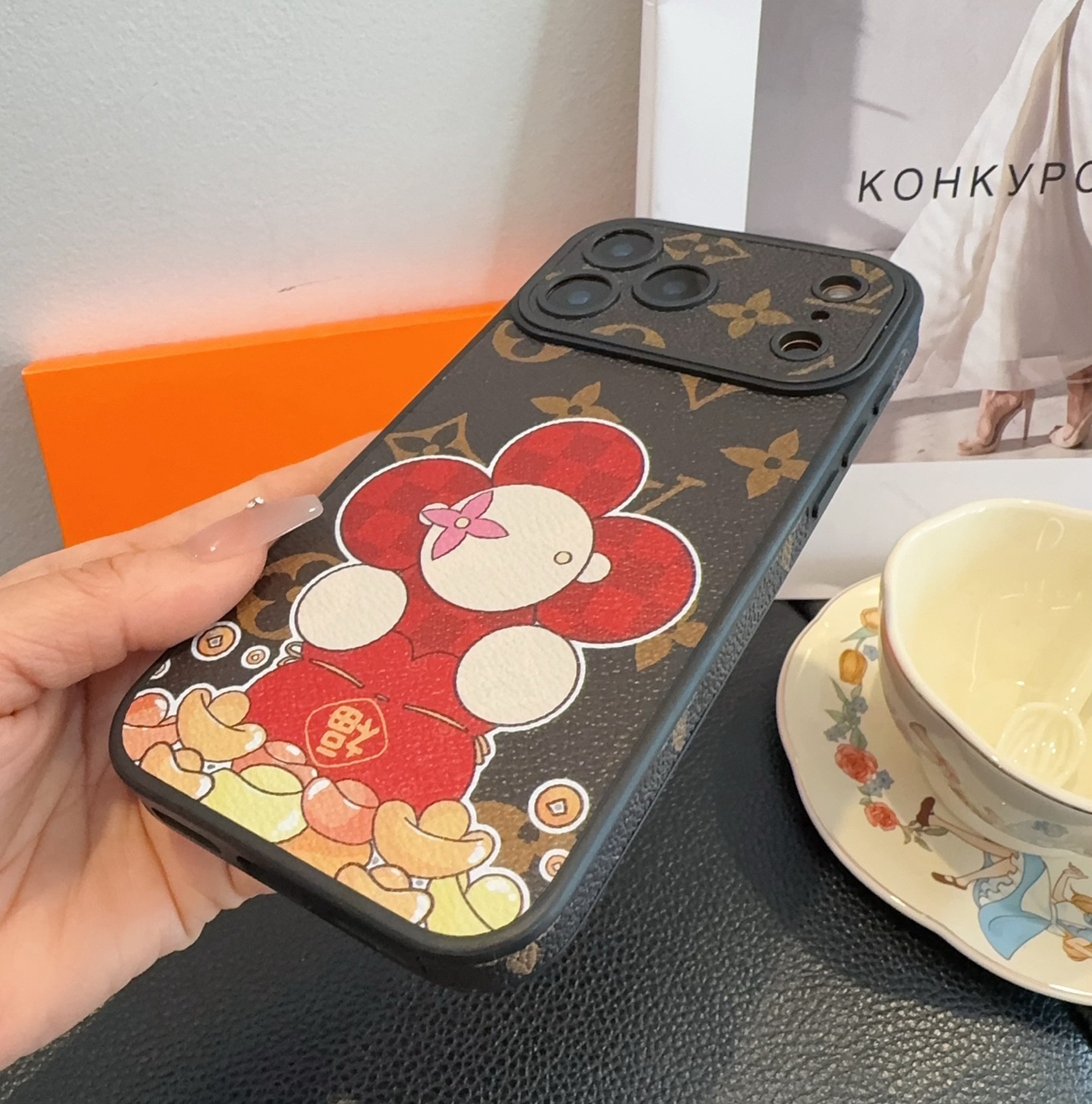 Louis Vuitton Vivienne Lucky Fortune Monogram Leather Luxury Shockproof Phone Case