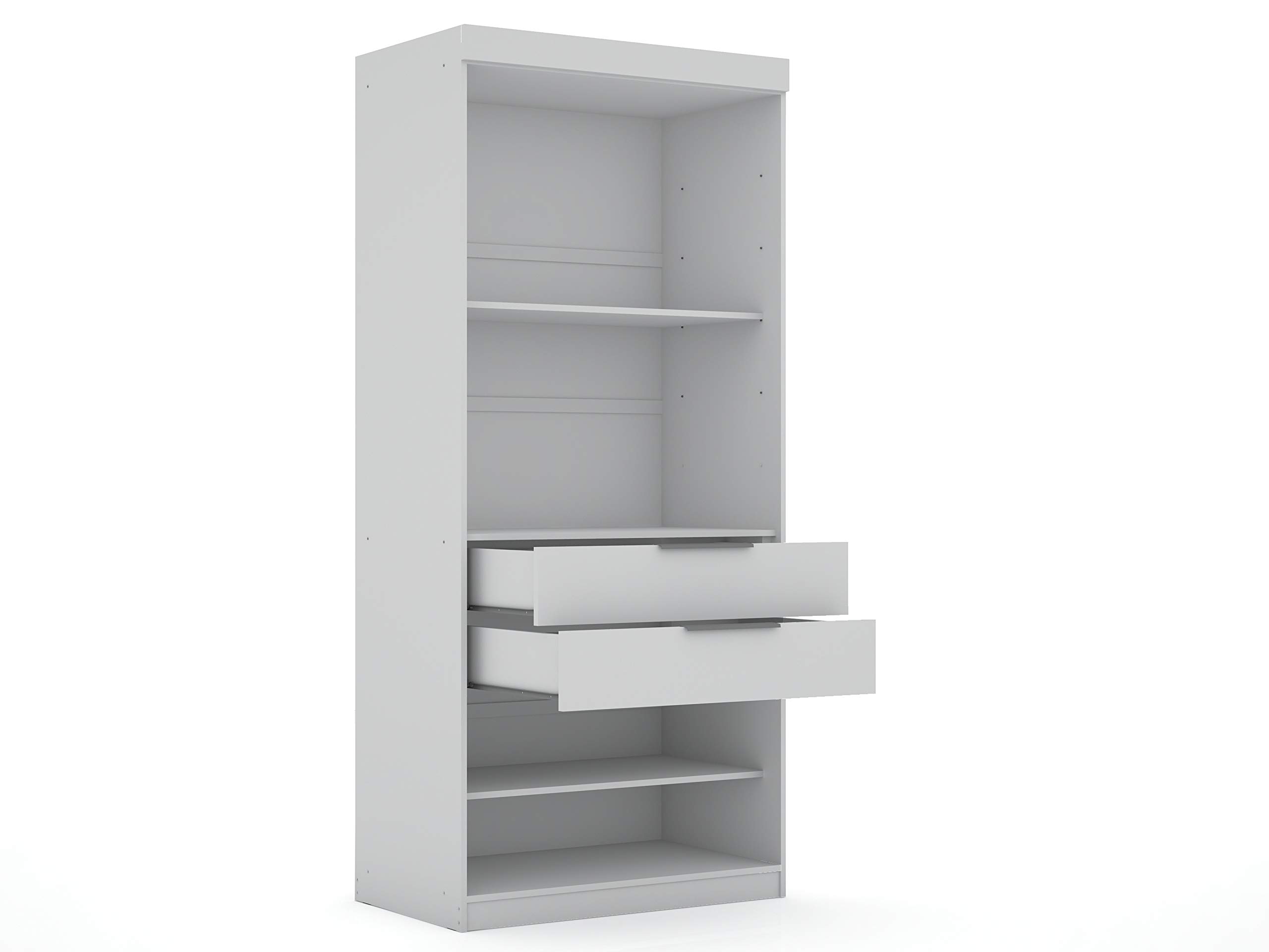 Mulberry Modern Open 3 Sectional Wardrobe Corner Closet with 4