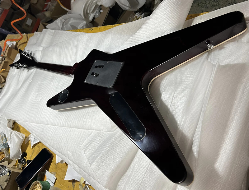 6Strings Electric Guitar Flame Maple Veneer Rosewood Fretboard Chrome Hardware
