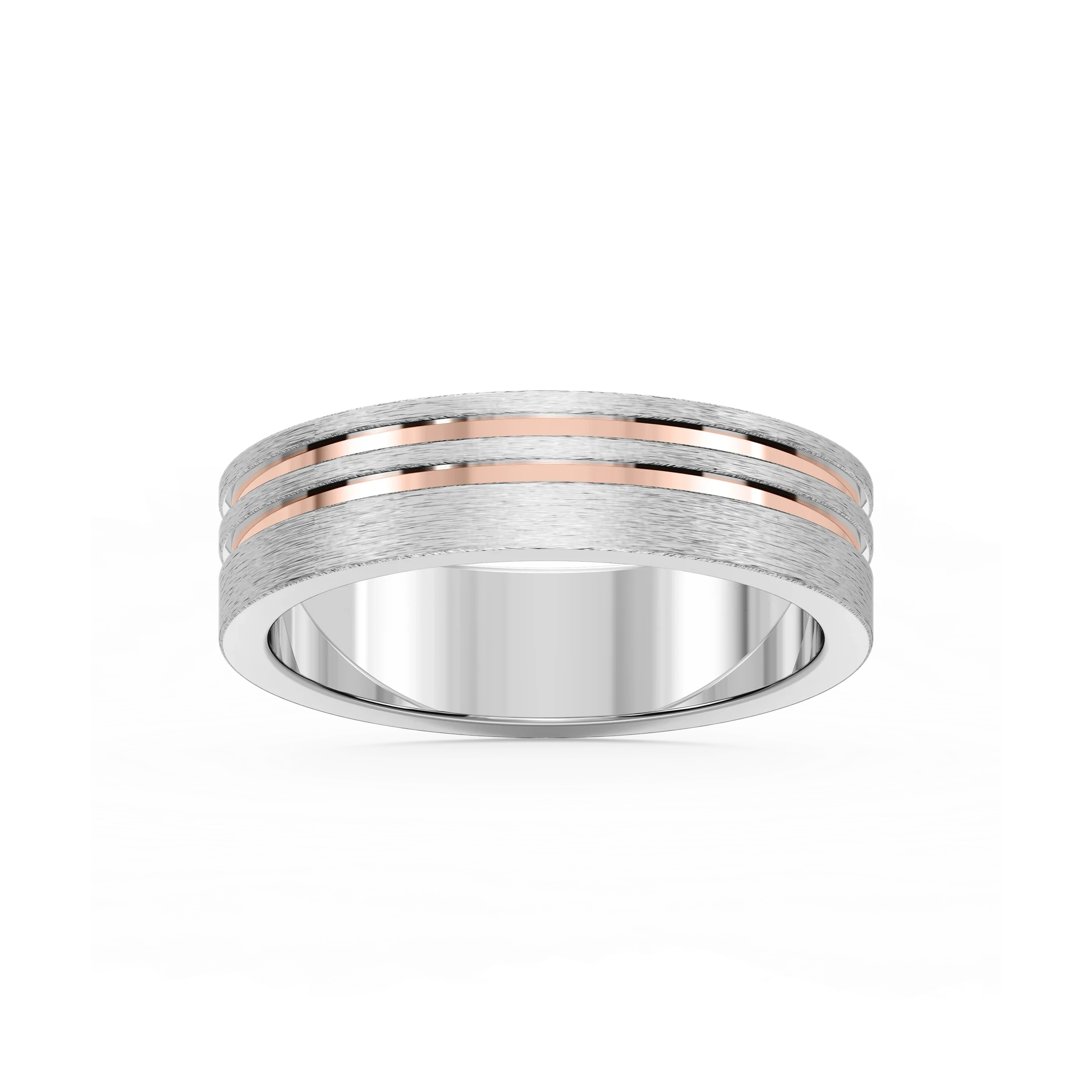 Vale 6.00mm Double Grooves Plain Metal Band