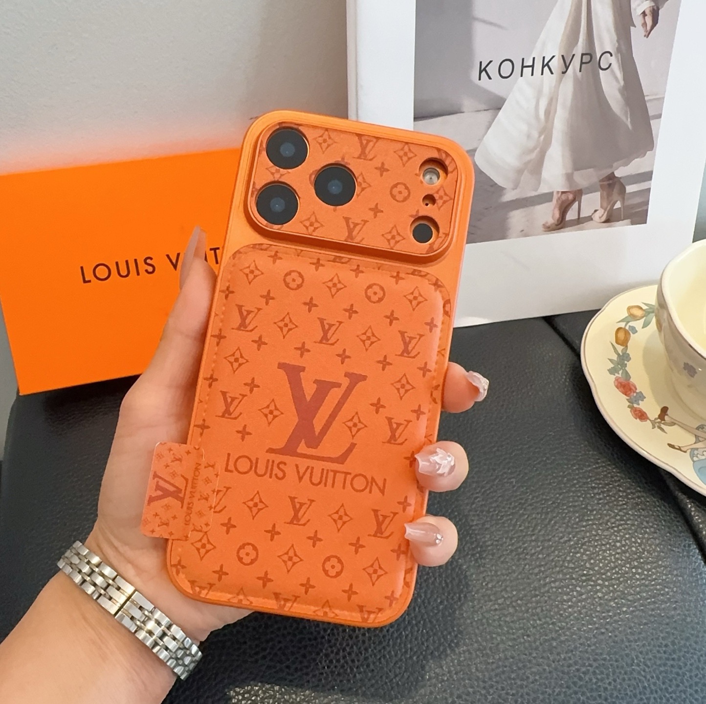 LV Starry Sky Series Case - iPhone 17 Style Convert, Embossed Glitter Full Coverage Precision Cutout