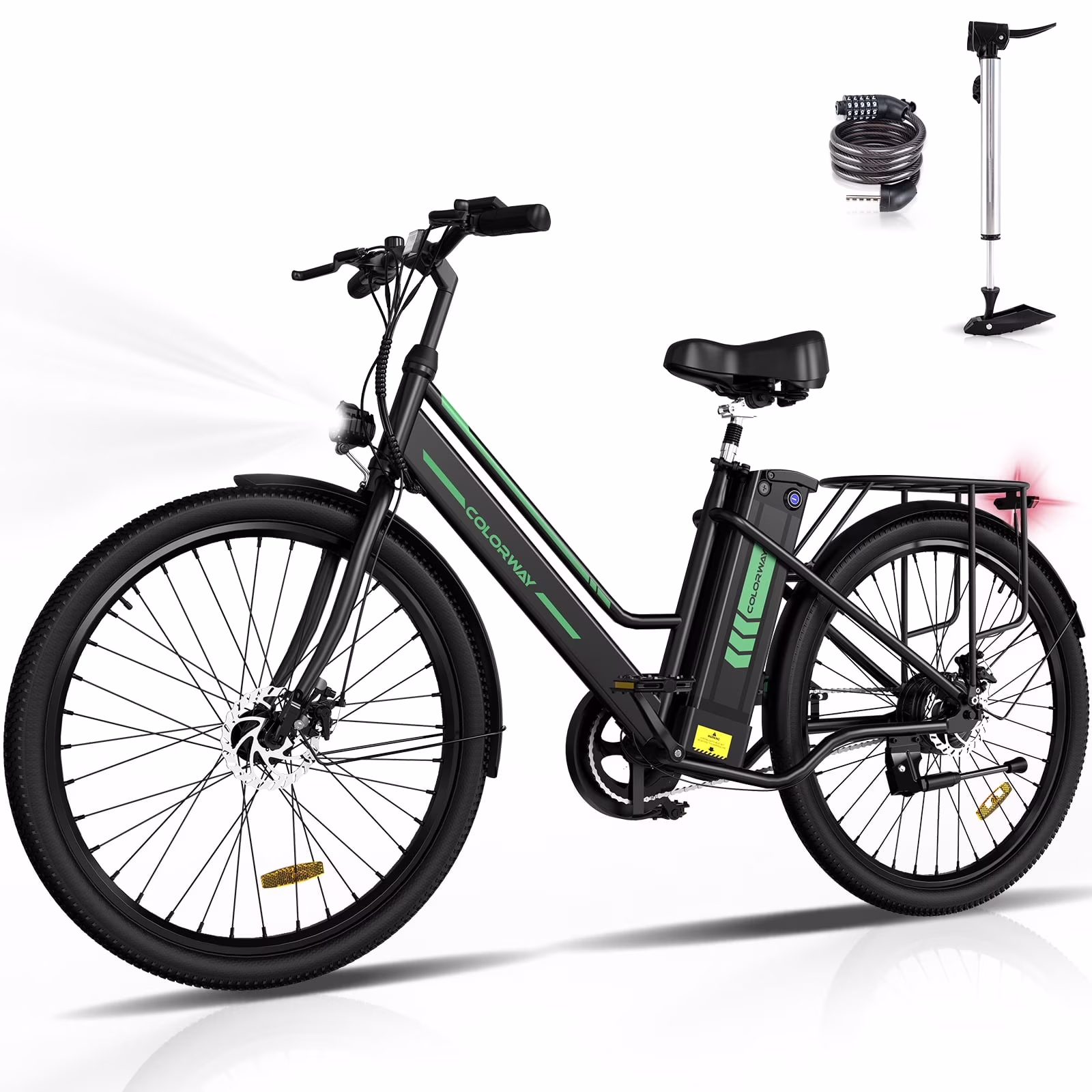COLORWAY 26in Electric Bike, 500W, 36V 12Ah