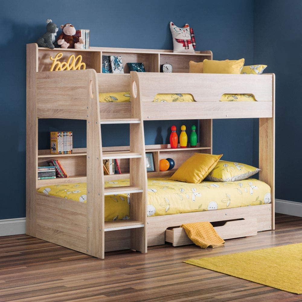 Wooden Bunk Bed with Underbed Storage Drawer