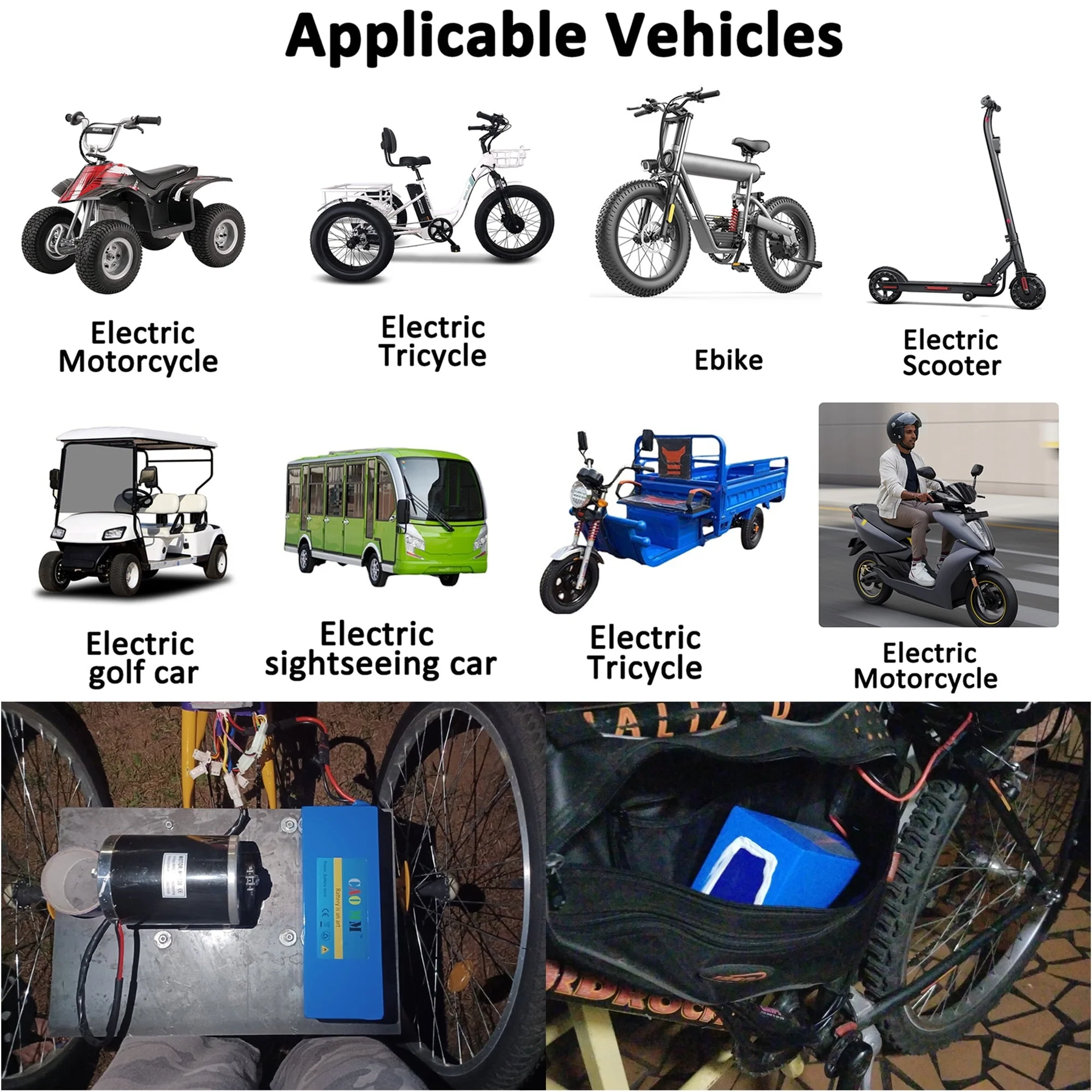 48V 10Ah Lithium E-Bike Battery, Battery Only