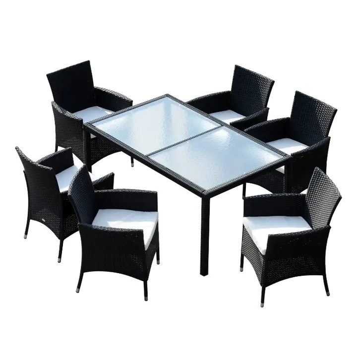 Outsunny 7pcs Rattan Dining Set Wicker Furniture