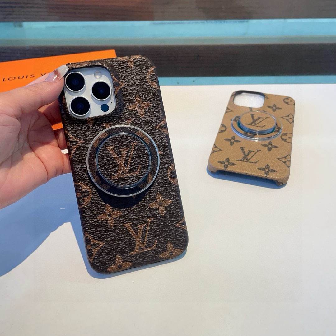 LV Classic Monogram Phone Case with Strong Magnetic & Logo Stand