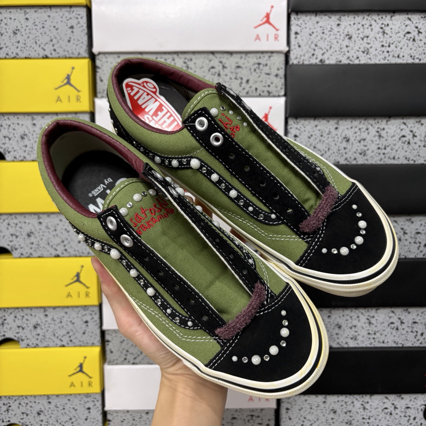 Vans Old Skool Army Green Vintage Pearl