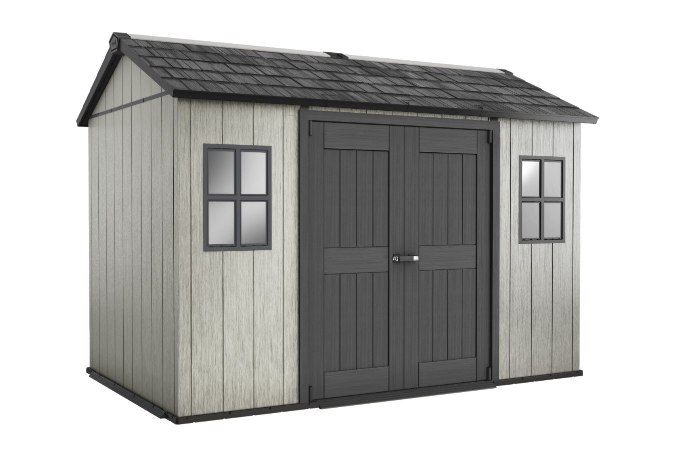 Outdoor Plastic Garden Storage Shed, Grey