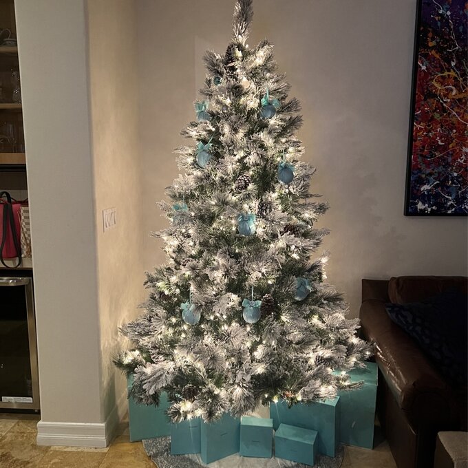 7.5'' Lighted Artificial Pine Christmas Tree