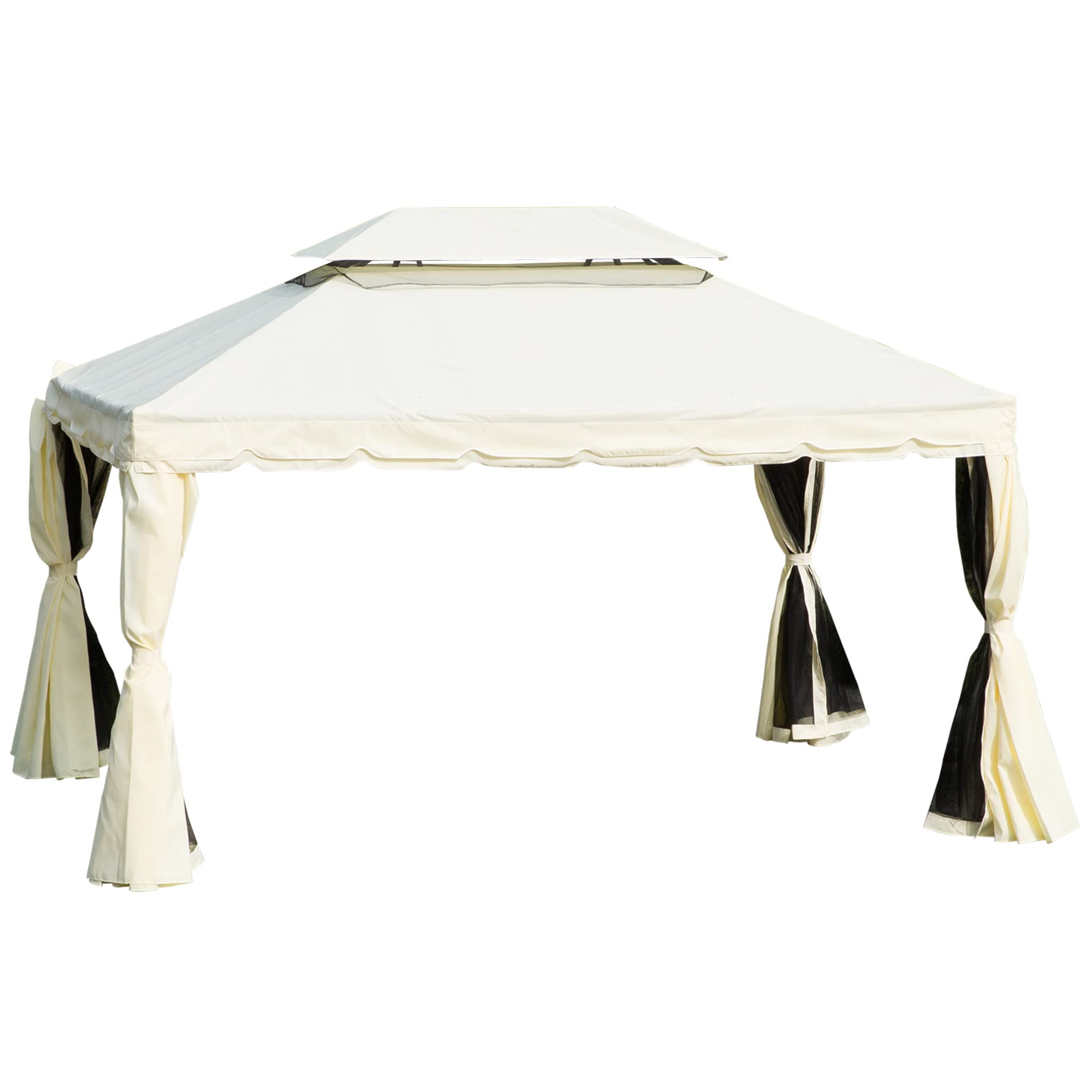 10 x 13 ft double roof aluminium frame pavilion with mesh and