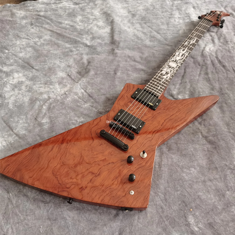Rare Metallic James Hetfield Kenneth Lawrence Bubinga Top Brown Electric Guitar