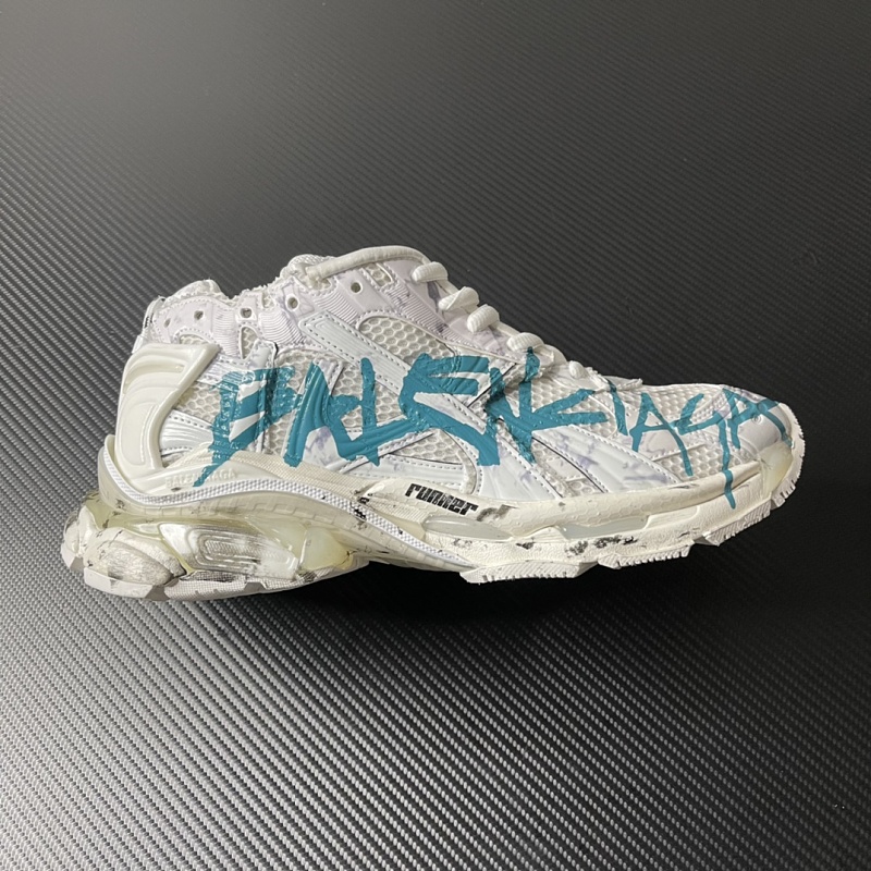 Balenciaga Runner 7.5 White Green Sneakers