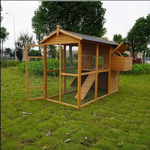 Large Size Fir Wooden Waterproof Roof Green Chicken Coops