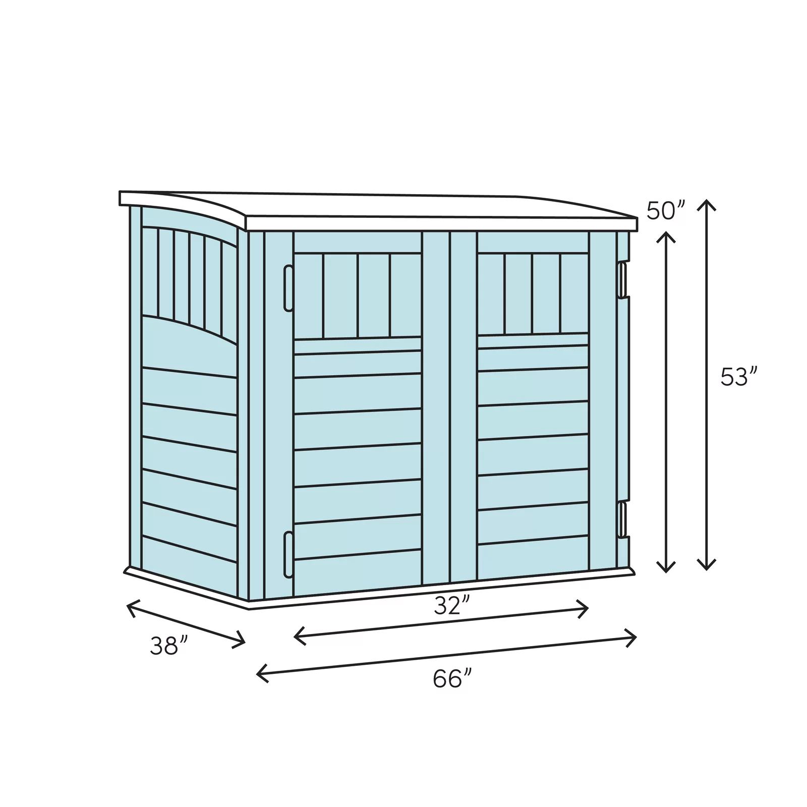 Large Horizontal Refuse Storage Shed
