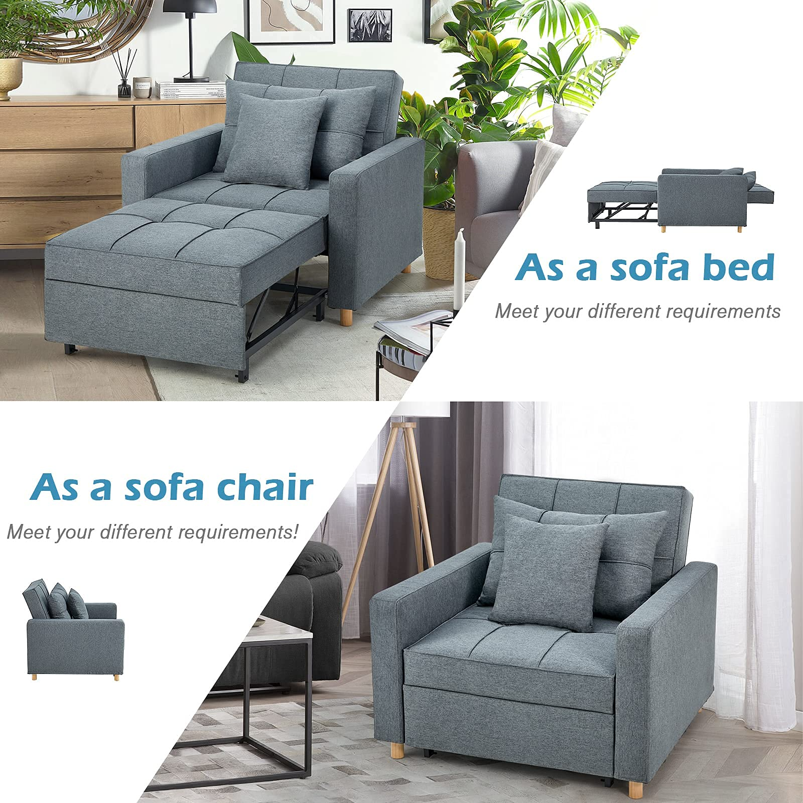 3-in-1 Sofa Bed Chair