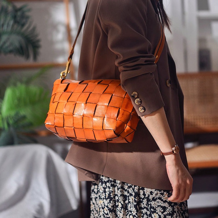 Handwoven Leather Shoulder Bag