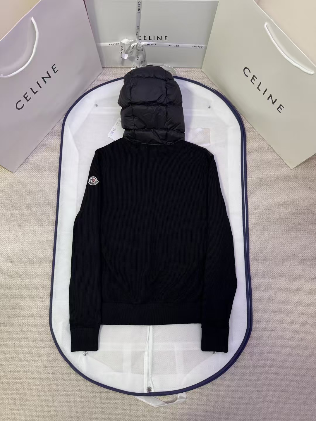 Moncler Zipper hood  down jacket coat