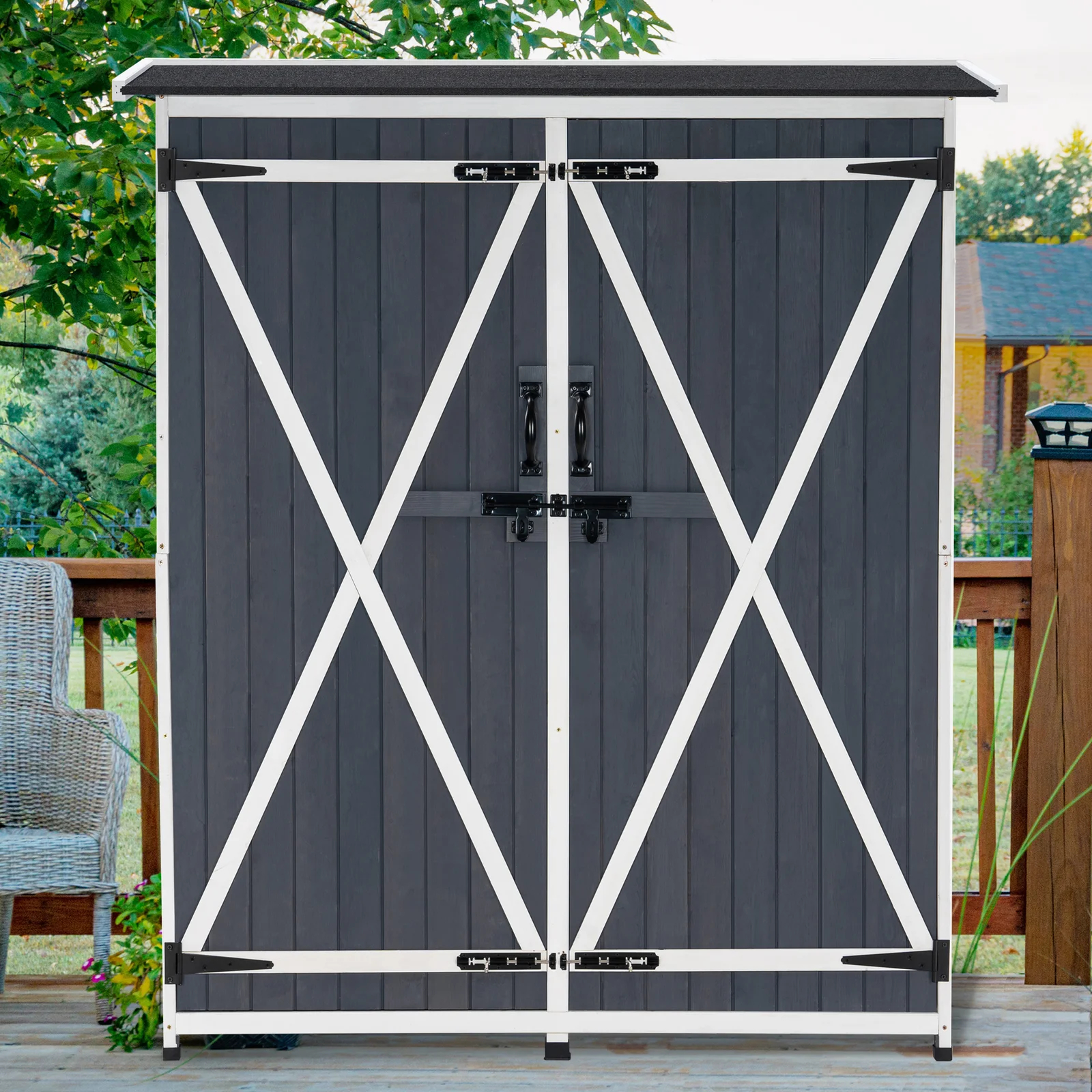 4.5x1.5 ft Solid Wood Lean-To Tool Shed