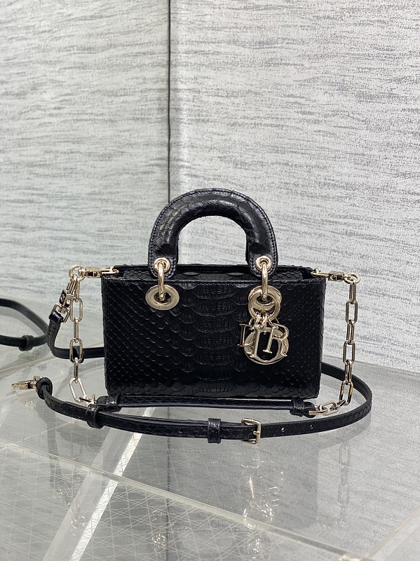 Lady D-Joy Bag Small Black Python