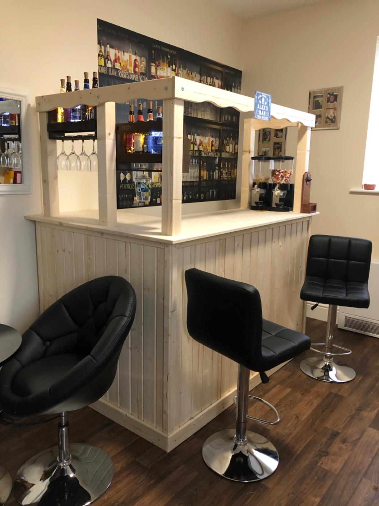 Corner Bar Counter Man Cave Home Bar Party Barware Wood Summer