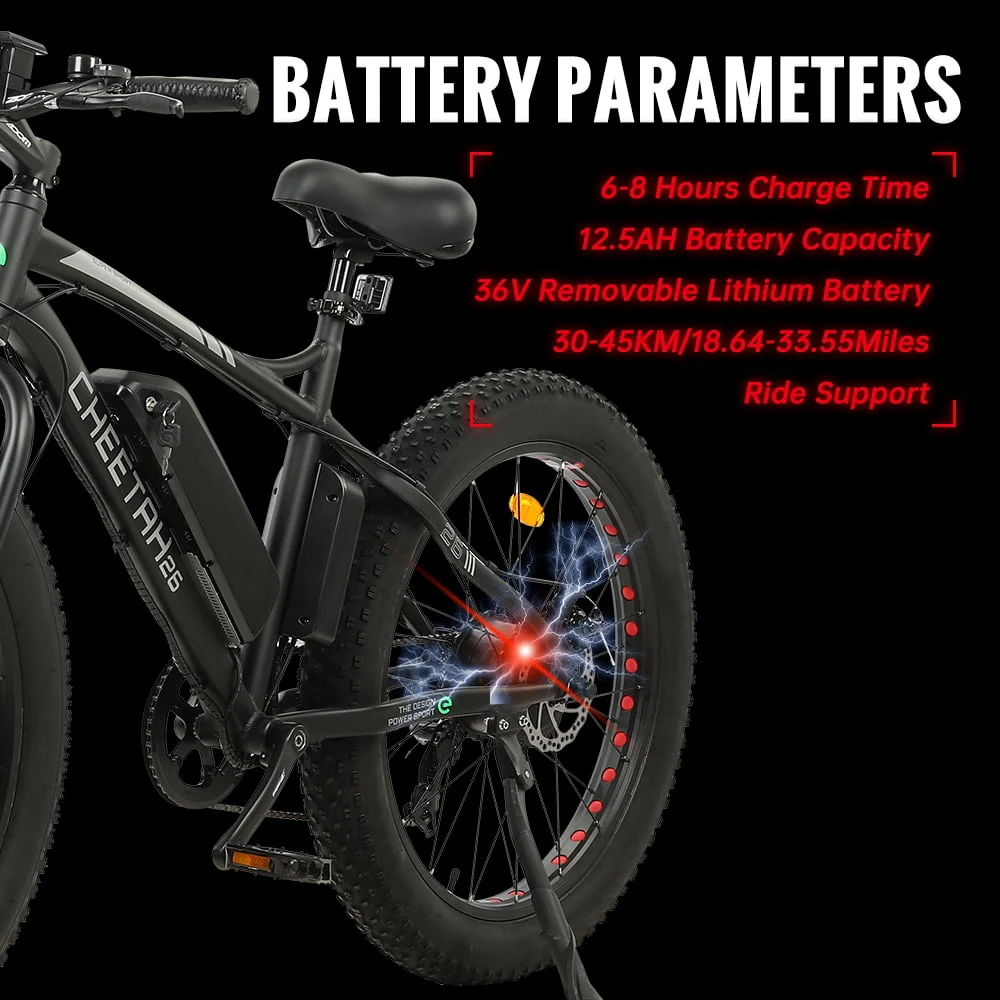 ECOTRIC 26in Fat Tire Electric Bike, 500W, 36V