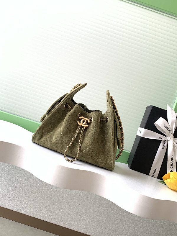 Chanel Drawstring Hobo Bag Olive