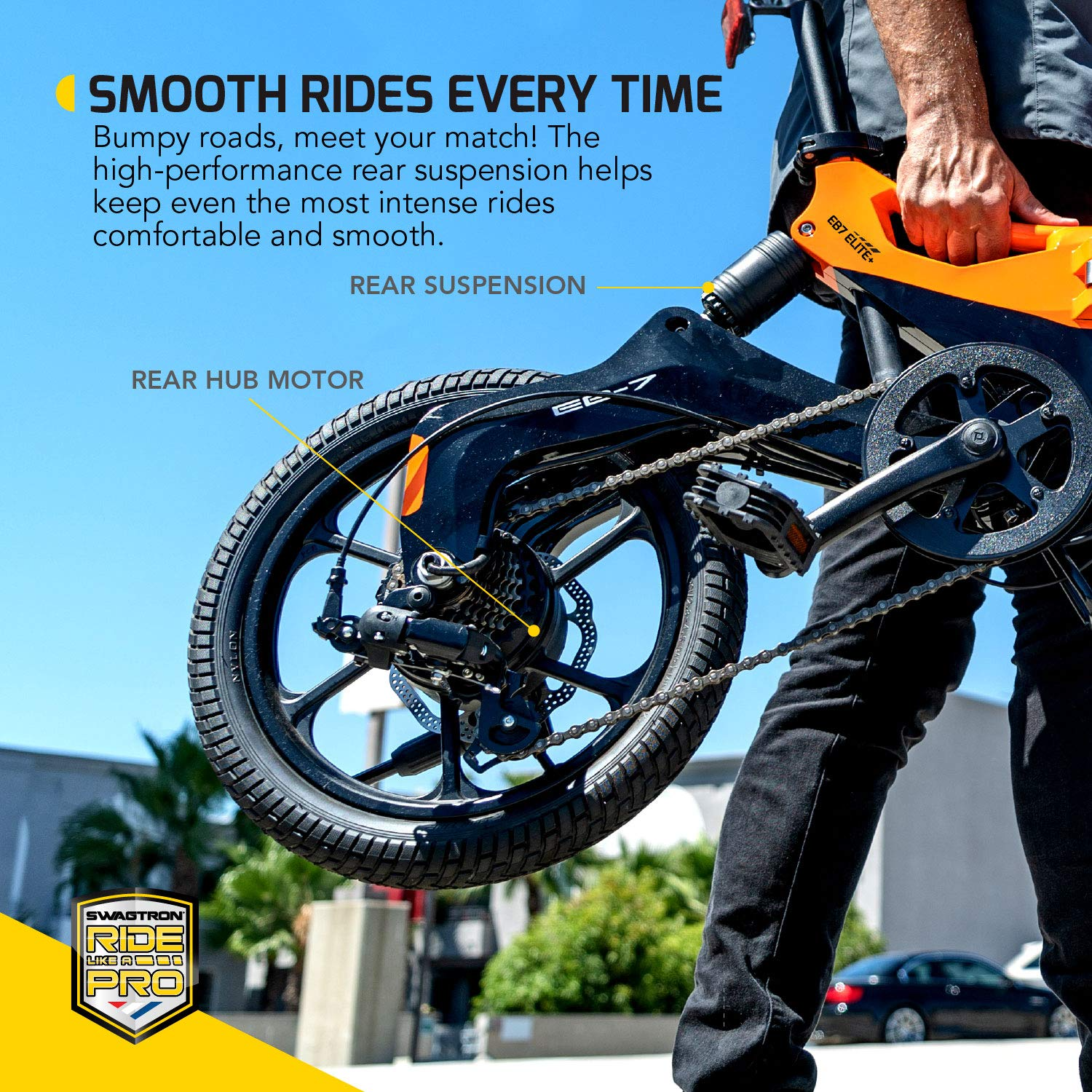 Swagcycle EB-7 Elite Plus Folding Electric Bike with Removable