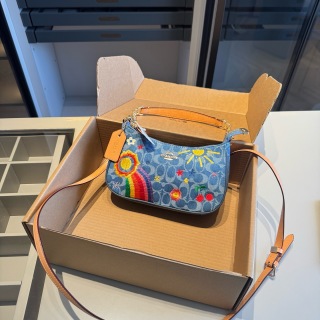 Teri Shoulder Bag In Signature Denim With Embroidery