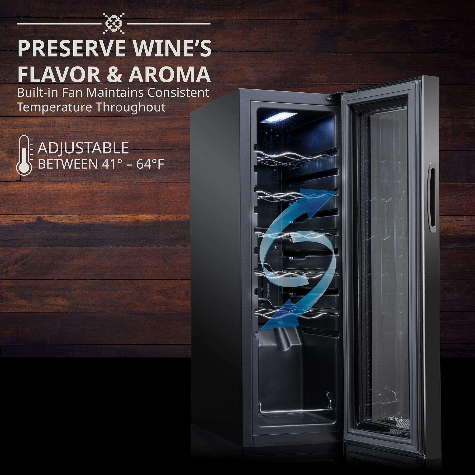Ivation 12 Bottle Compressor Wine Cooler Refrigerator withLock