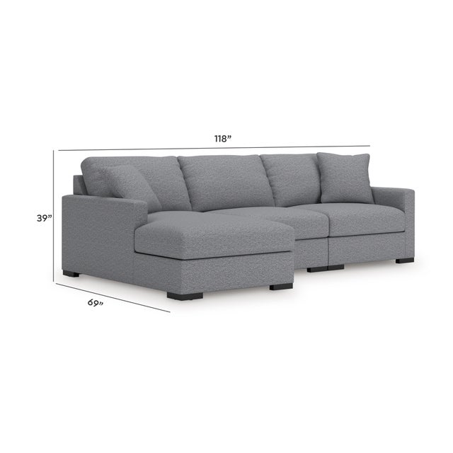Omaha by Ashley 3-Piece Modular Next-Gen Nuvella™ Performance Fabric Sofa Chaise