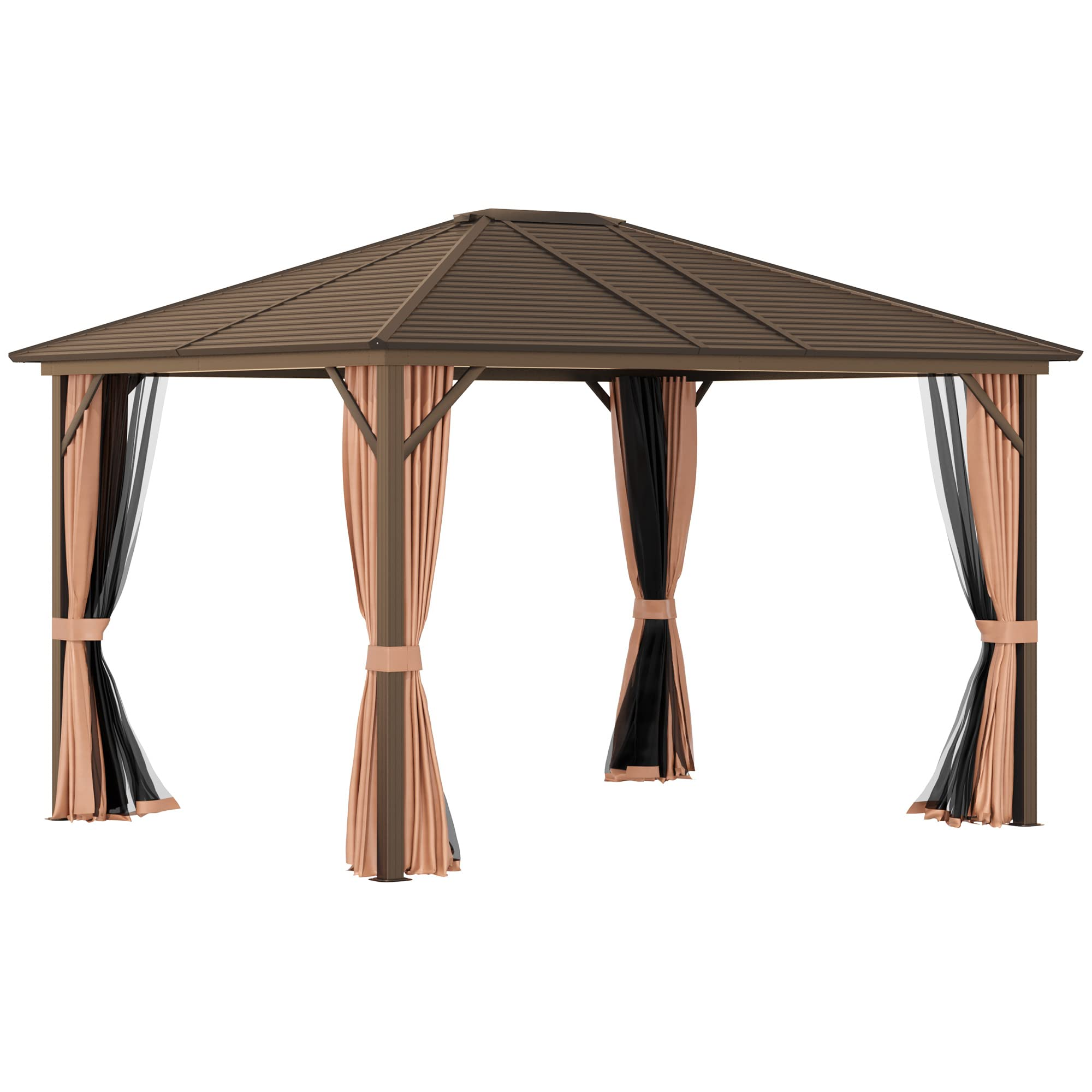 Deluxe Steel Hardtop Patio Gazebo Garden Sun Shelter