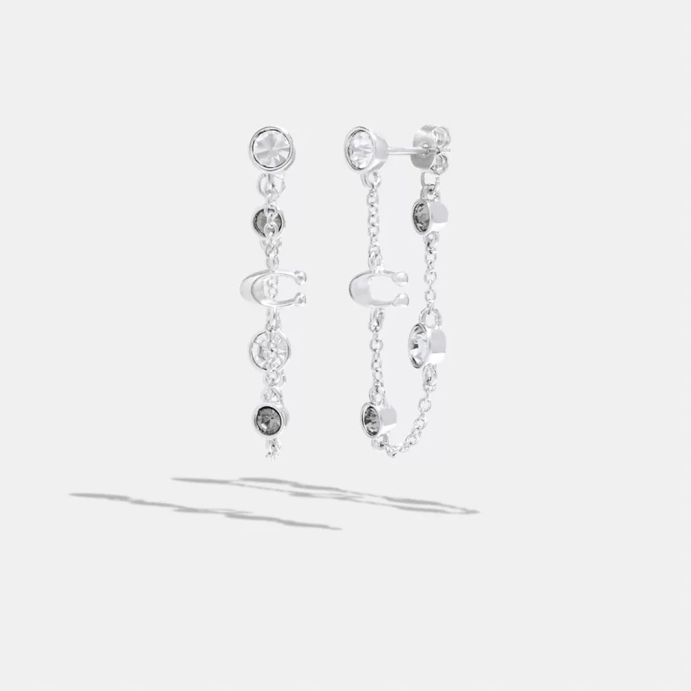 COAthtCH Signature Crystal Chain Earrings