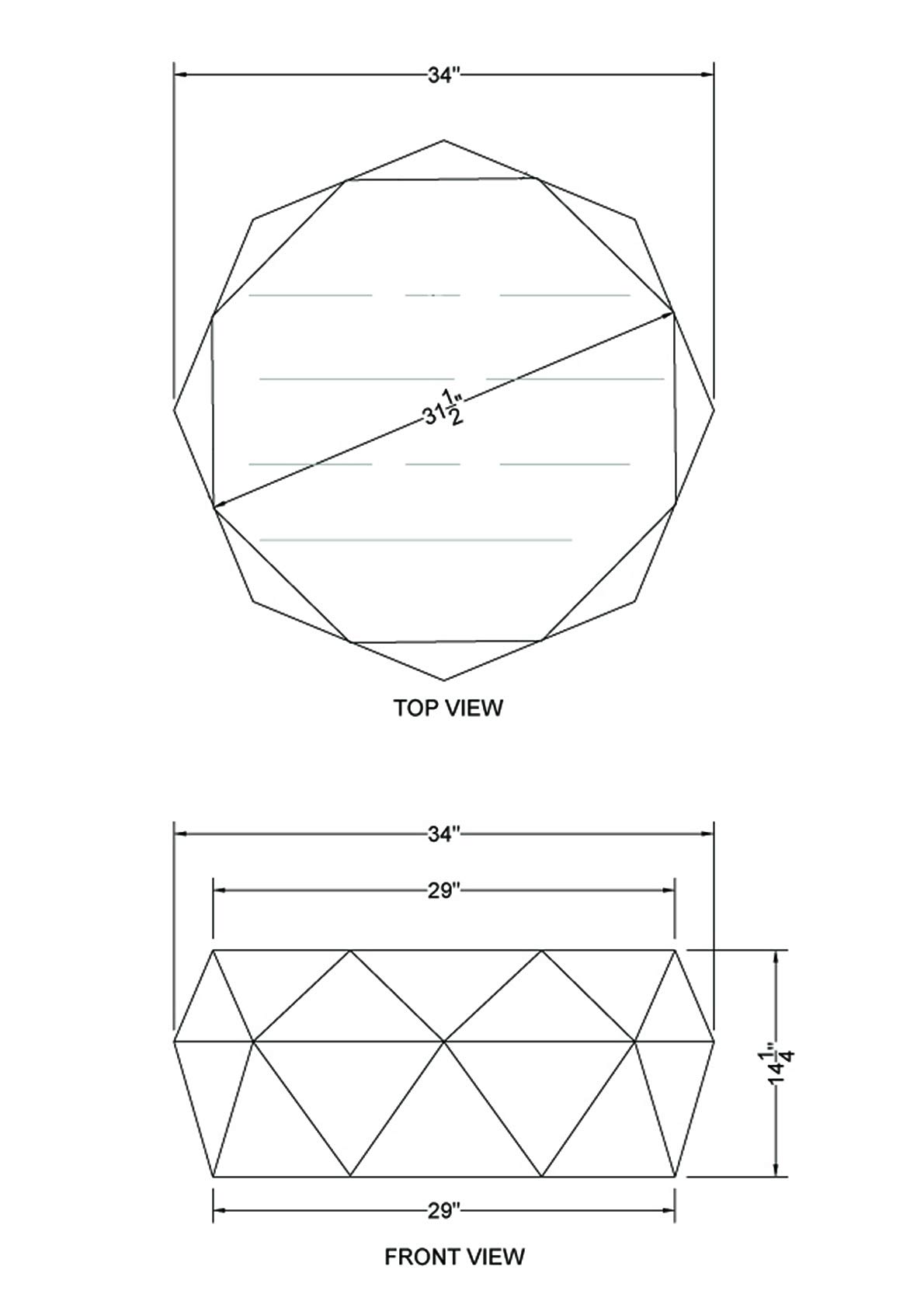 Diamond Shape Acacia Wood Coffee Table with Smooth Top