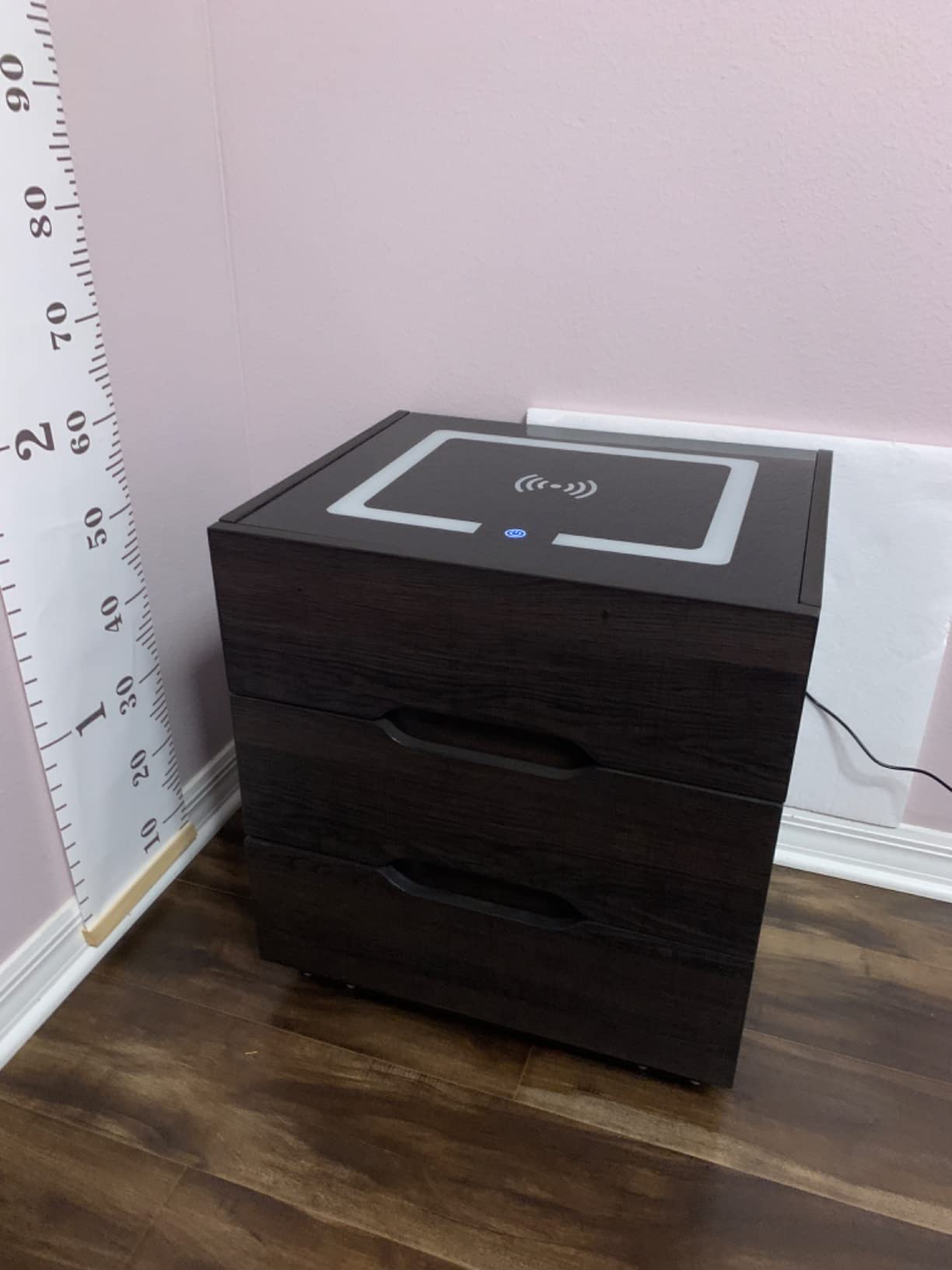Nightstands Wireless Charging Station and LED Lights