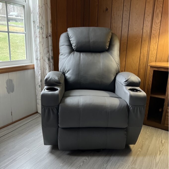 Faux Leather Power Lift Recliner Chair with Massage and Heating