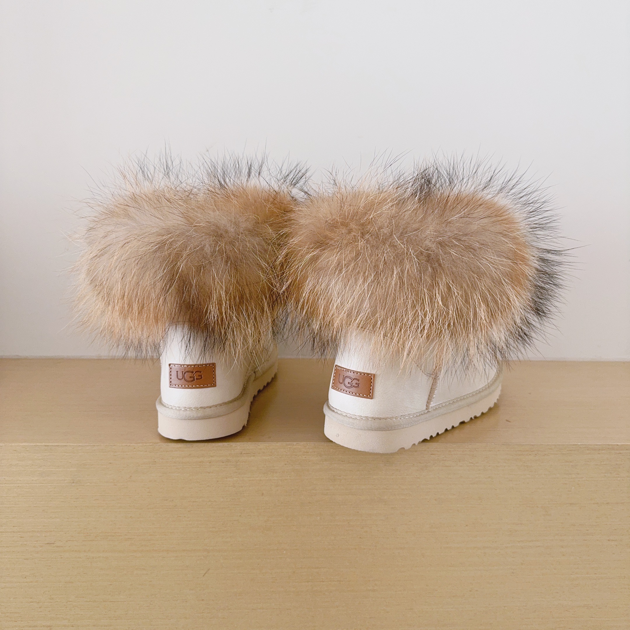 UGG Kids 5854 Genuine Fur Trim Low-Cut Boots