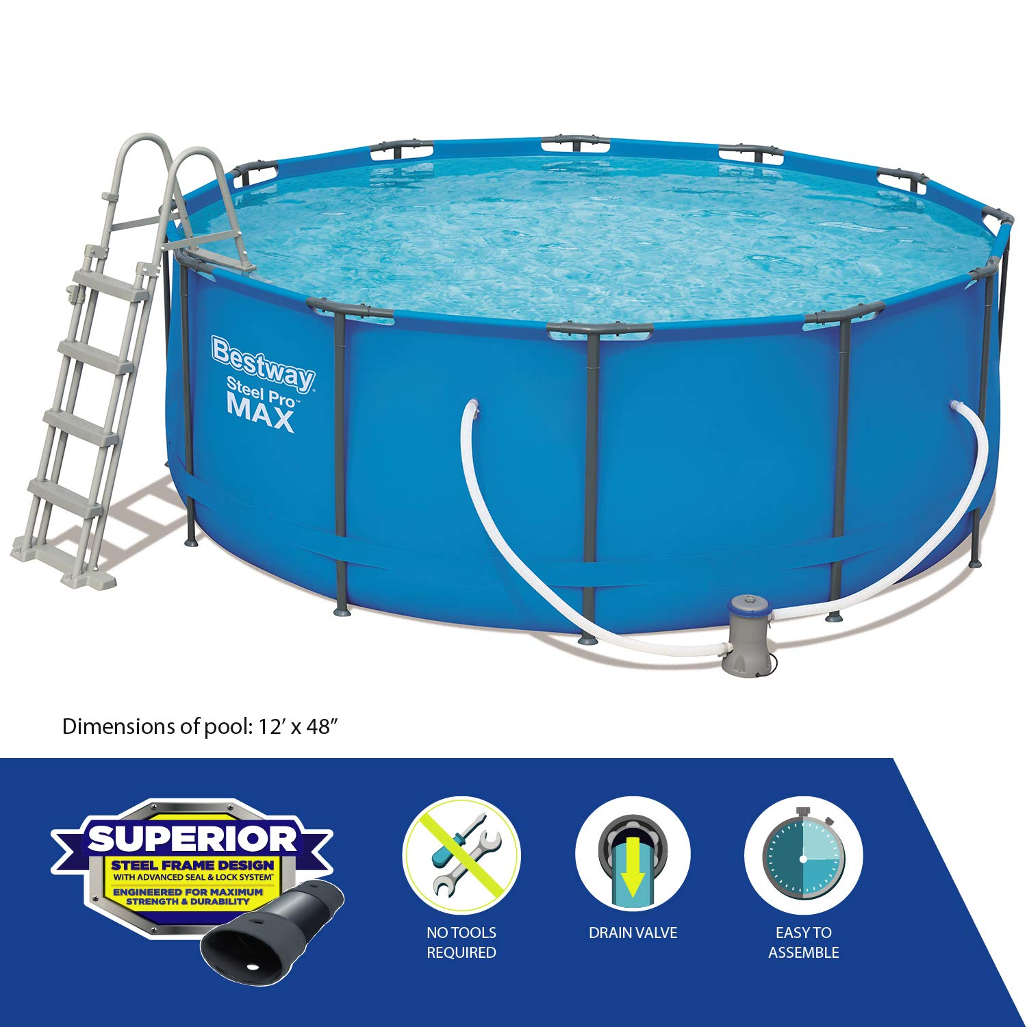 Round Frame Swimming Pool with Filter
