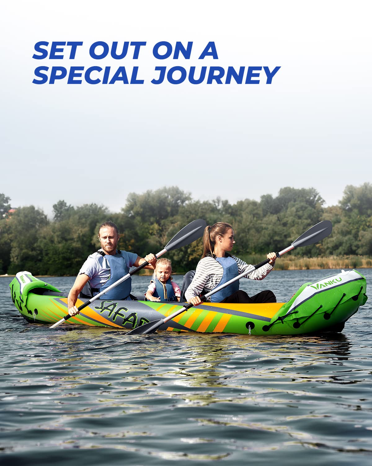 Inflatable Kayak 2 Person with Sun Canopy