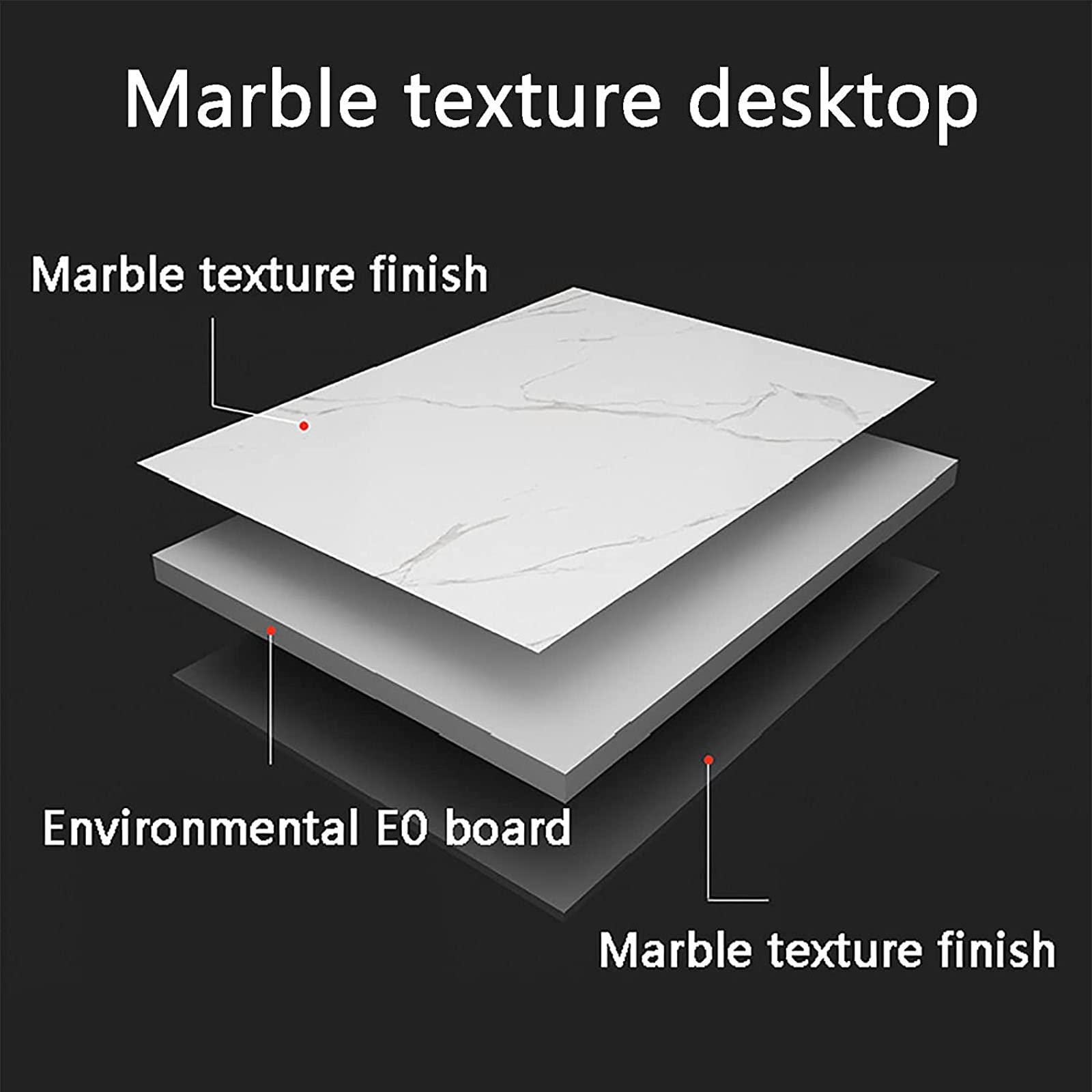 Makeup Table with Marble Textured