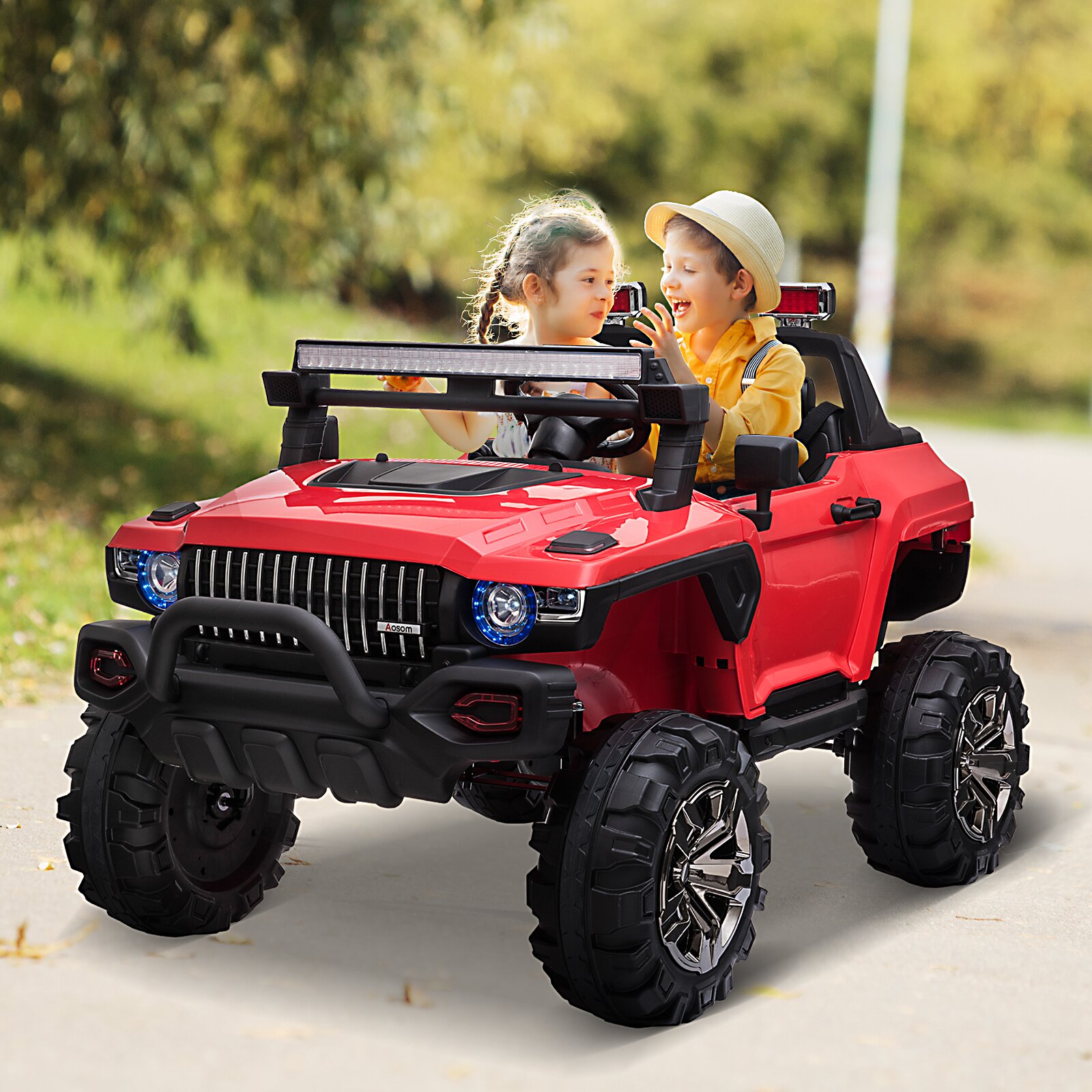 2-Seater Electric Ride on Police Car SUV Truck Toy
