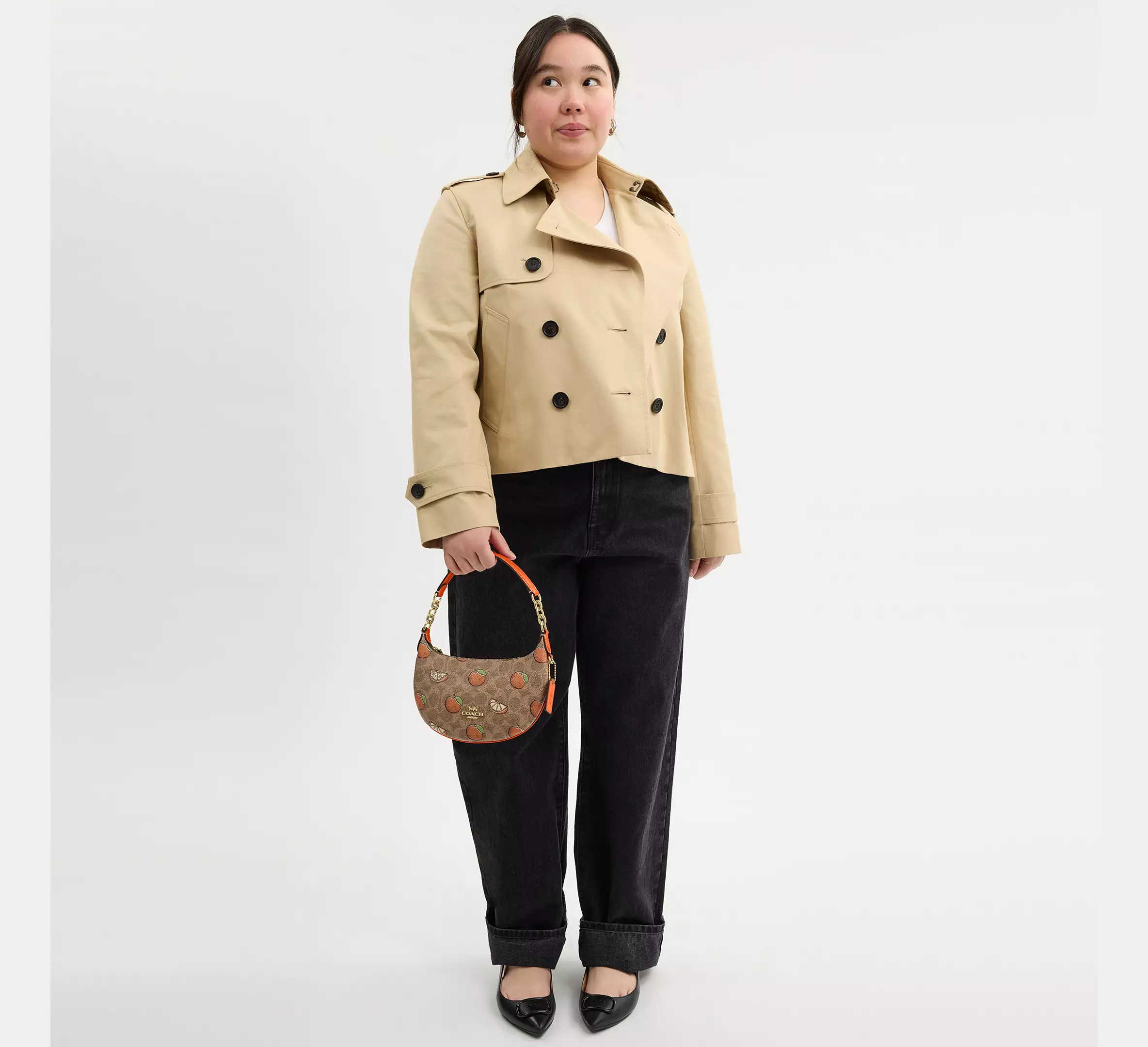 Mini Payton Bag In Signature Canvas With Orange Print