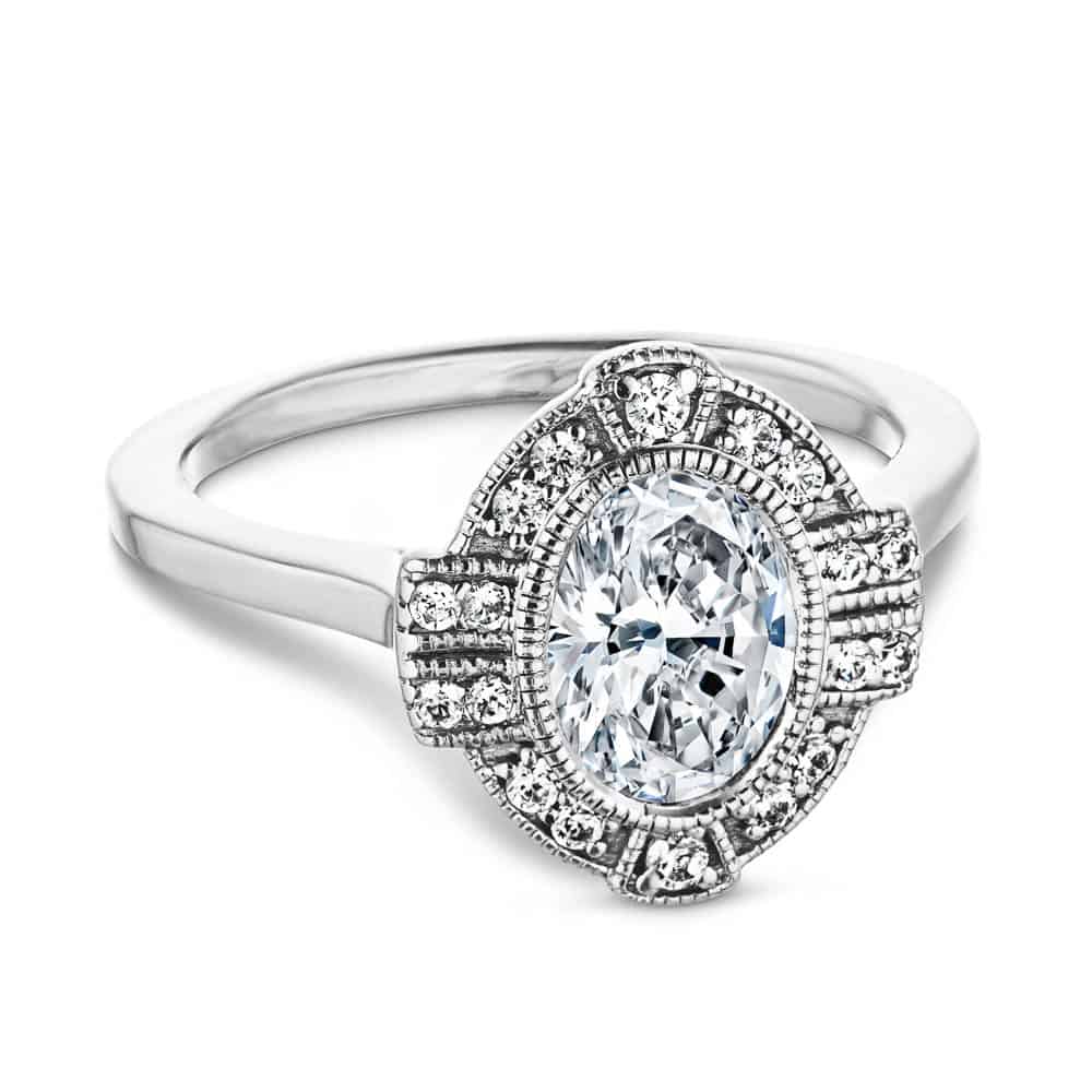 Calla Oval Lab Grown Diamond Vintage Art Deco Halo Engagement Ring