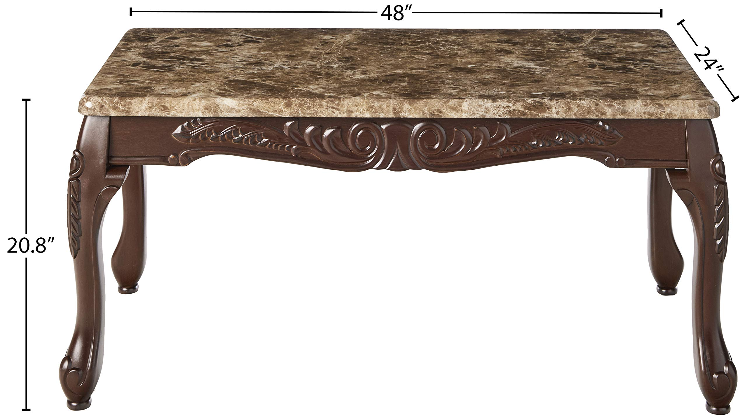 3-Piece Traditional Faux Marble Top Accent Tables Set