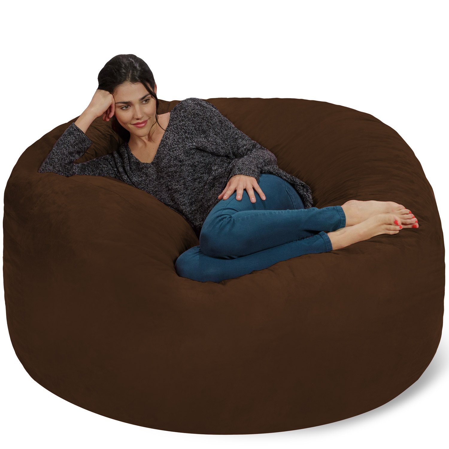 Giant 5' Memory Foam Furniture Bean Bag - Big Sofa with Soft