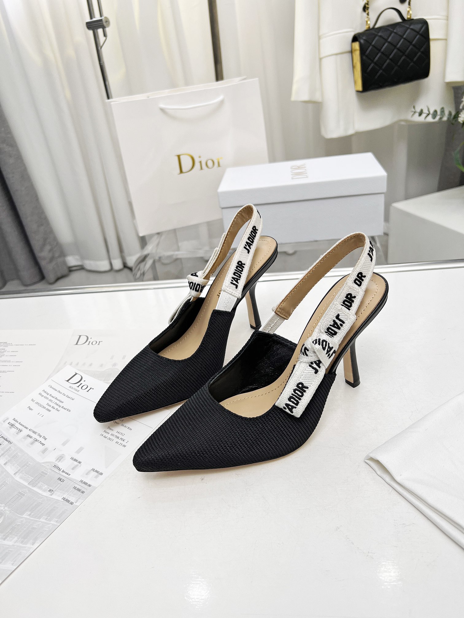 Dior embroidered high heels