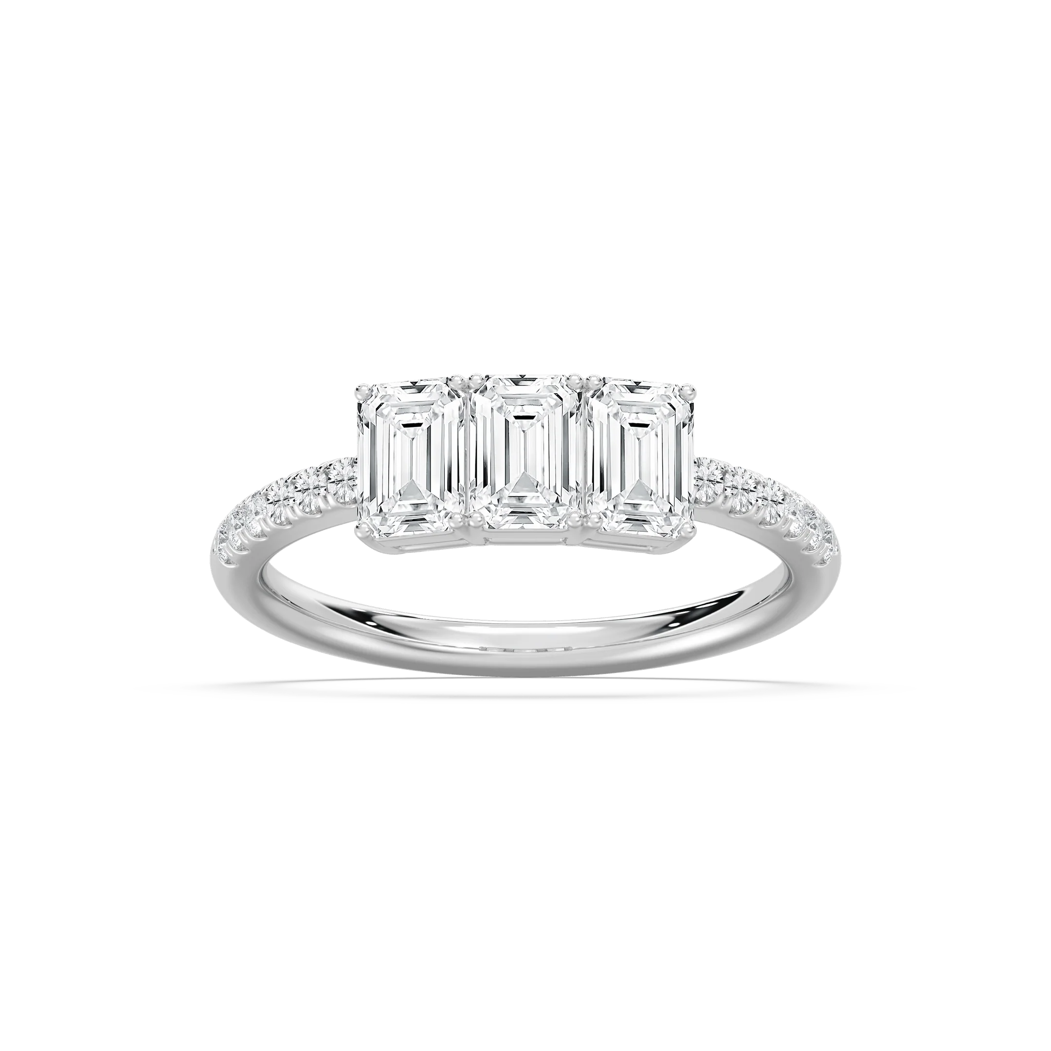 Delaney 1 ½ ctw Emerald and Round Lab Grown Diamond Classic Promise Ring