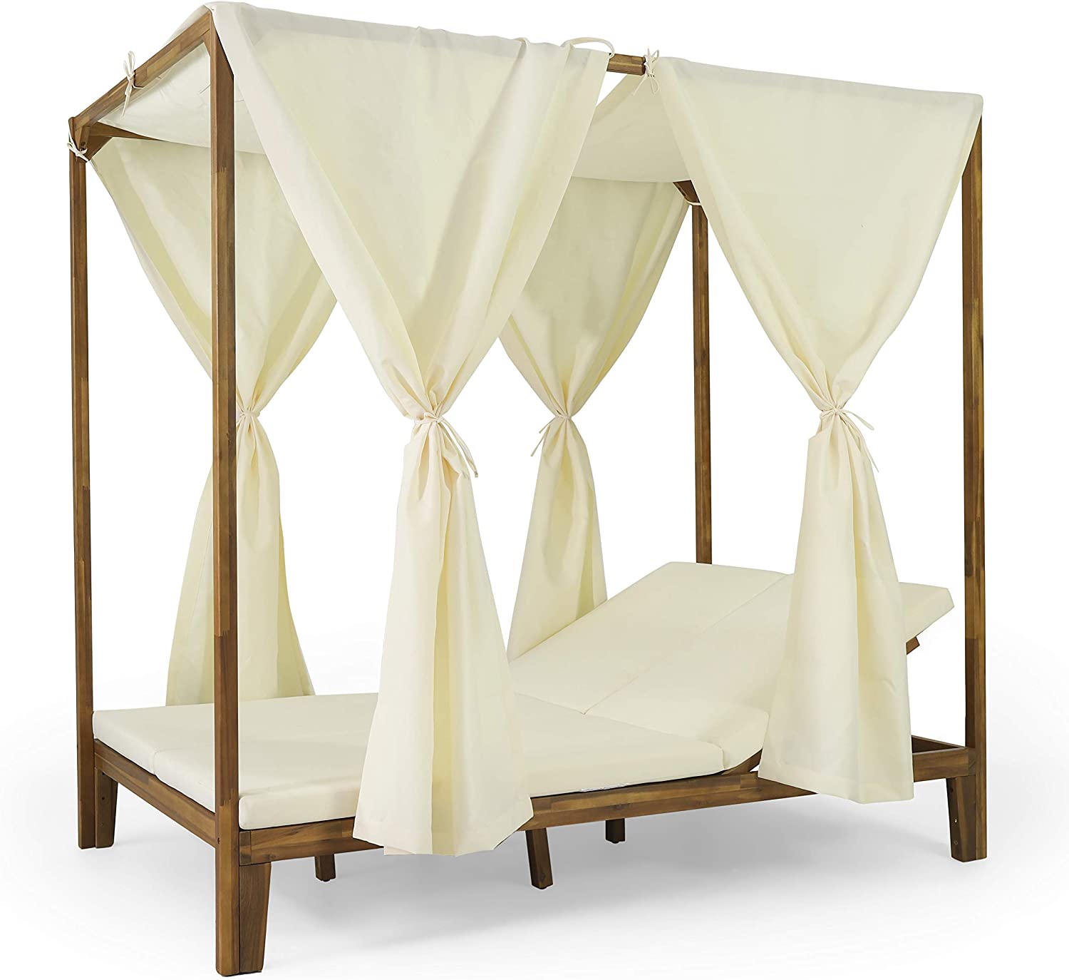 Outdoor DAYBED, Dark Grey + Teak Finish