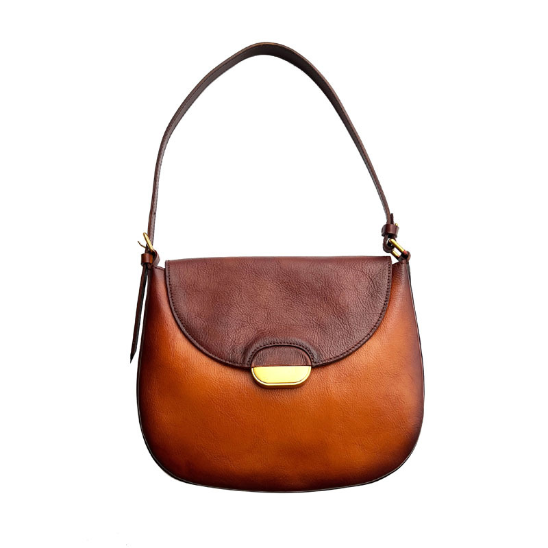 Ombre Leather Saddle Bag