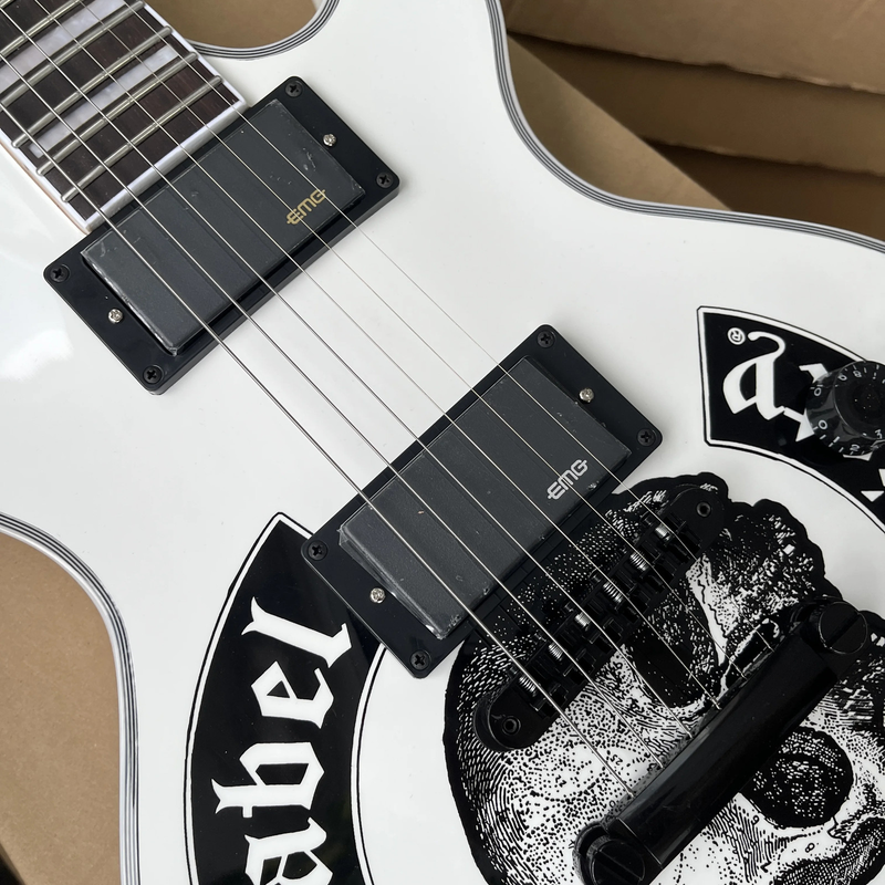 White Electric Guitar Zakk Wylde Audio Odin Grail Black Electric Guitar